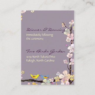 Carte D'accompagnement Baiser les oiseaux Réception de mariage