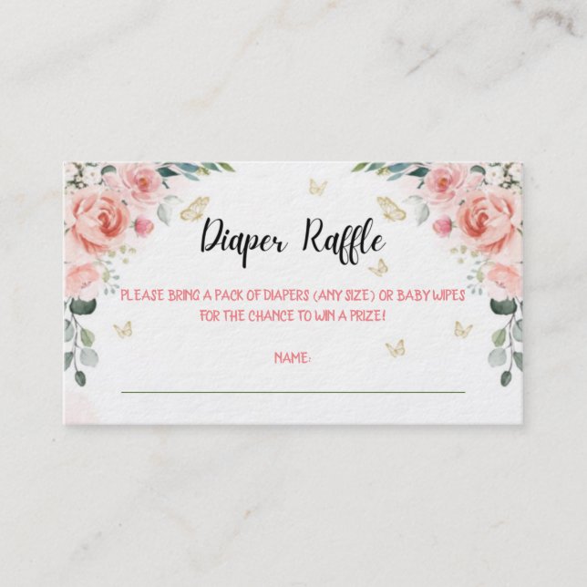 Carte D'accompagnement Baisers à papillon et chansons à bébé Raffle de co (Devant)