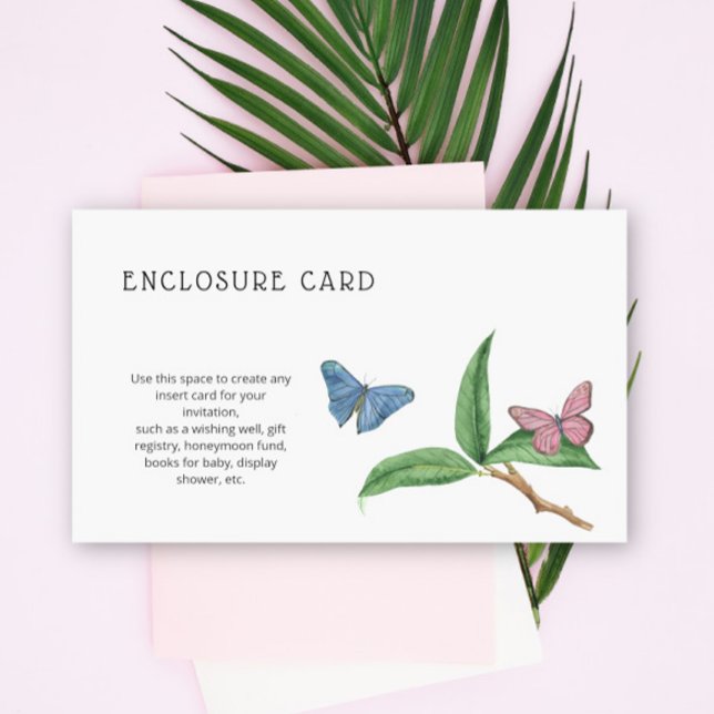 Carte D'accompagnement Baisers de papillon Texte personnalisé (Créateur téléchargé)