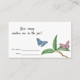 Carte D'accompagnement Baisers papillon Combien de bonbons