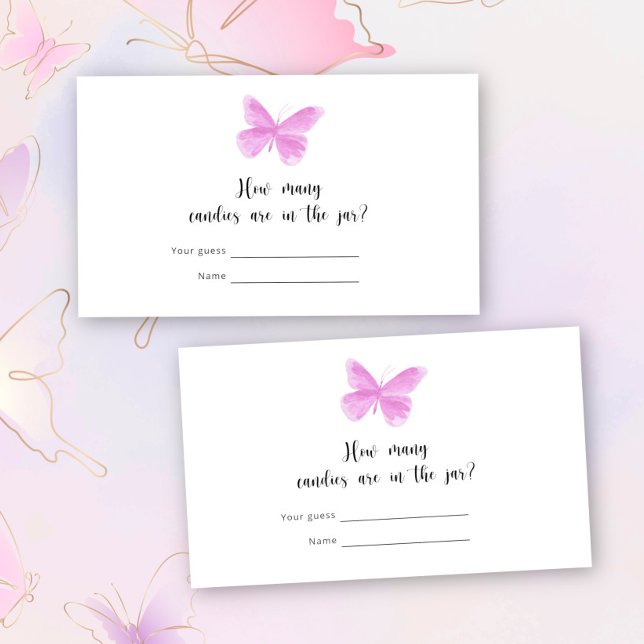 Carte D'accompagnement Baisers papillon Combien de bonbons (Créateur téléchargé)