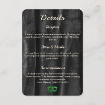Bal de masque en vert émeraude et damas noir