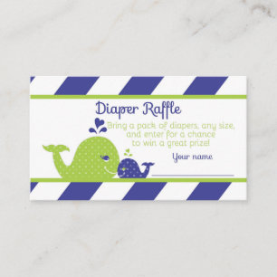 Carte D'accompagnement Baleine Baby shower Déchets Raffle Ticket, Navy Gr