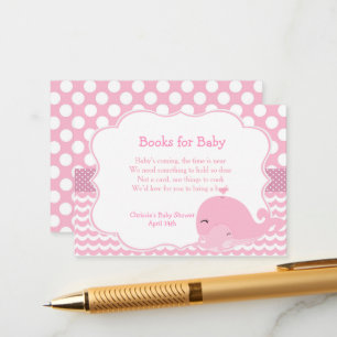 Carte D'accompagnement Baleine mignonne avec Bébé rose Fille Bébé Déchet 