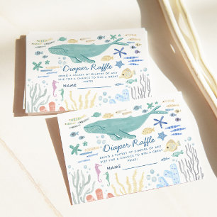 Carte D'accompagnement Baleine Sous La Baisse Du Baby shower De Mer