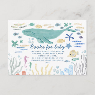 Carte D'accompagnement Baleine Sous Le Baby shower De Mer Livres Pour Béb