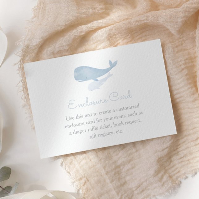 Carte D'accompagnement Baleine sous le Baby shower marin sur mesure (Créateur téléchargé)