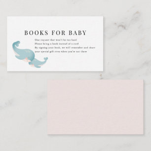 Carte D'accompagnement Baleines Baby shower rose Demande