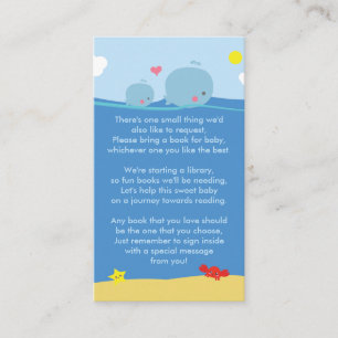 Carte D'accompagnement Baleines sous la mer Apporter un livre Douche Insé