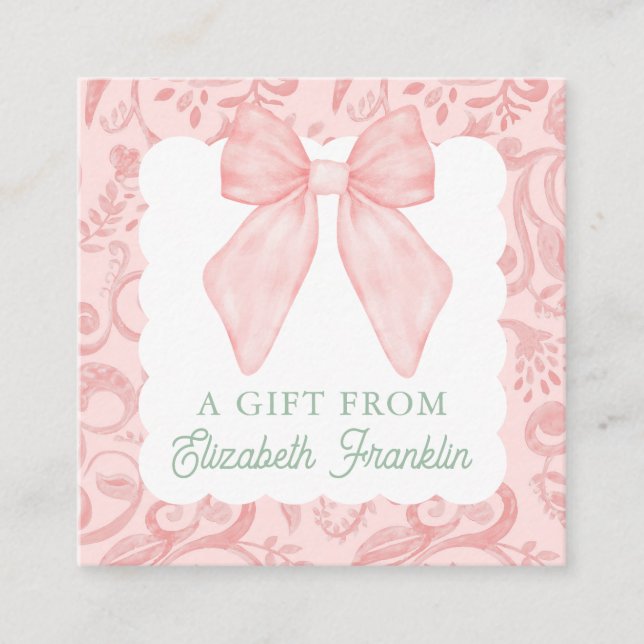 Carte D'accompagnement Balise cadeau d'aquarelle personnalisée ou (Devant)