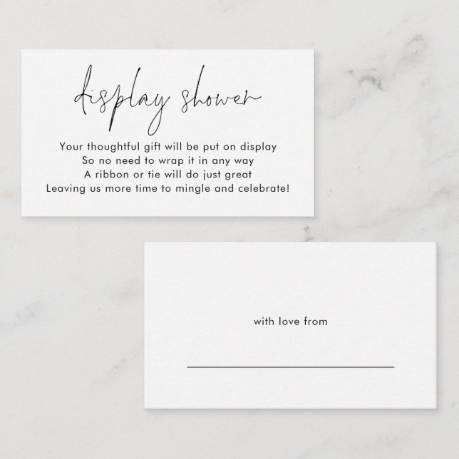 Carte D'accompagnement Balise cadeau simple sur le dos Fête des mariées d (Devant / Derrière)