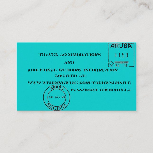 Carte D'accompagnement Balises de bagage Insertions mariage (Devant)