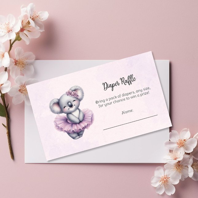 Carte D'accompagnement Ballerina Baby Girl Douche Tutu Koala Jeu de couch (Créateur téléchargé)