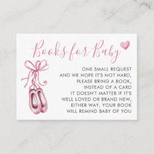 Carte D'accompagnement Ballerina rose Ballet Chaussures Fille Livres pour