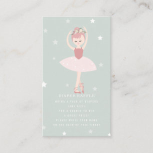 Carte D'accompagnement Ballerina Stars Blue Baby Diaper Raffle