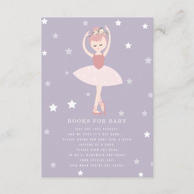 Carte D'accompagnement Ballerina Stars Purple Baby Book Demande (Devant)