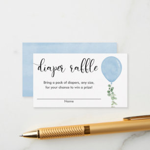 Carte D'accompagnement Ballons bleu garçon baby shower de couche tombole