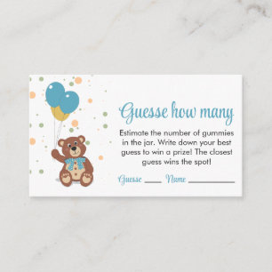 Carte D'accompagnement Ballons Bleus Baby Boy Devine Combien De Gummies J