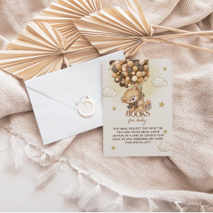 Carte D'accompagnement Ballons d'ours beiges demande de livre marron