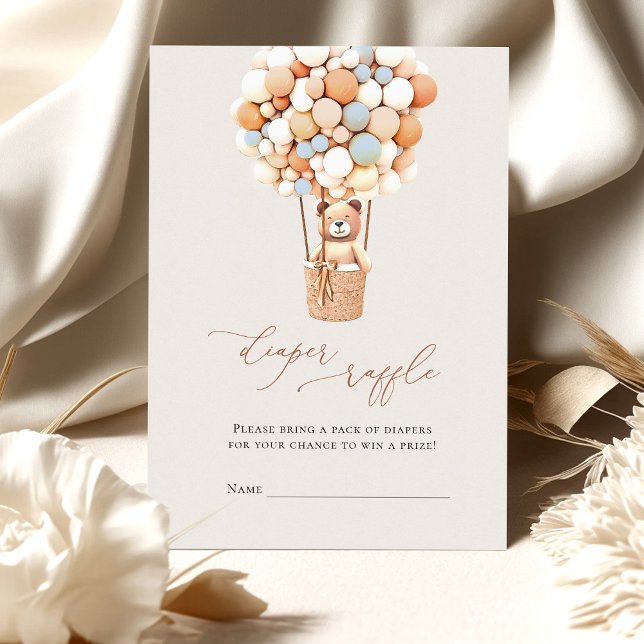 Carte D'accompagnement Ballons d'Ours Brown Roulettes Raffle Billets Encl (Créateur téléchargé)