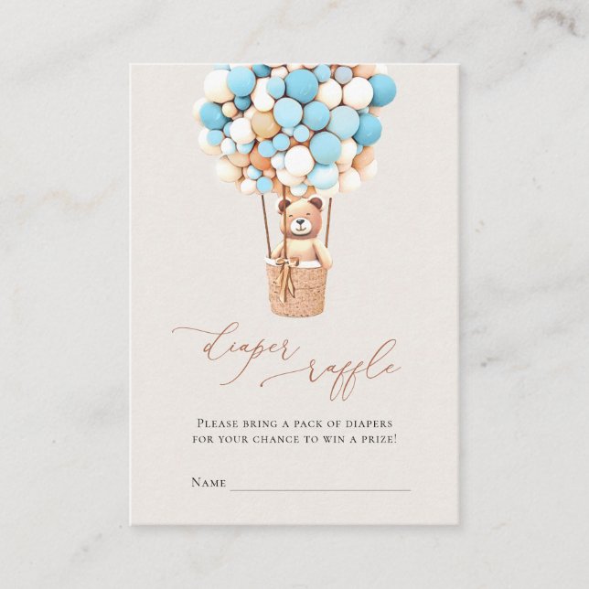 Carte D'accompagnement Ballons d'Ours Brown Roulettes Raffle Billets Encl (Devant)