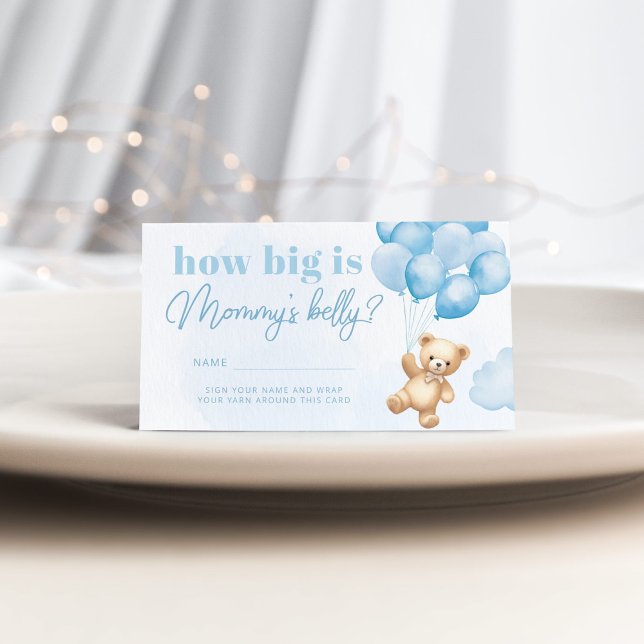 Carte D'accompagnement Ballons d'ours en peluche bleu quelle taille est l (Créateur téléchargé)