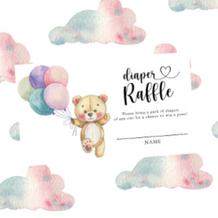 Carte D'accompagnement Ballons d'ours en peluche - tombole de couche