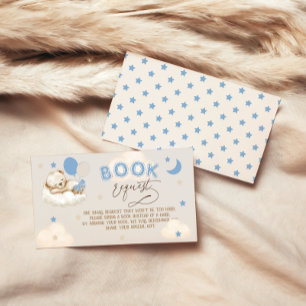 Carte D'accompagnement Ballons Ours Bleu Garçon Baby Shower Livres Pour B
