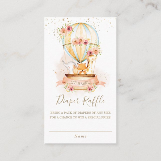 Carte D'accompagnement Balloon à air chaud Bébé Animaux Douche Déchets Ra (Devant)