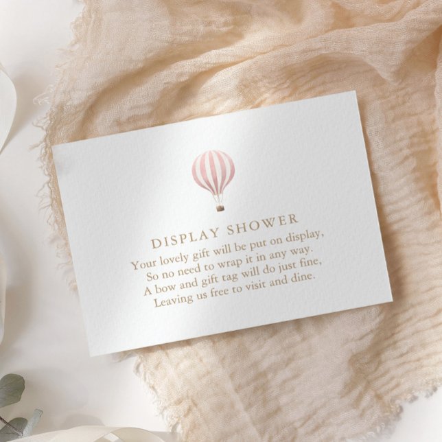 Carte D'accompagnement Balloon à air chaud rose douche (Créateur téléchargé)