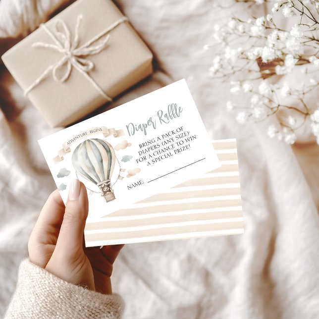 Carte D'accompagnement Balloon à air Teddy Bear Baby shower Déchets Raffi (Créateur téléchargé)