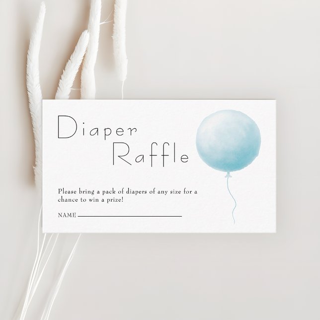 Carte D'accompagnement Balloon Baby Boy Shower Diaper Raffle Ticket (Créateur téléchargé)