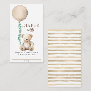 Carte D'accompagnement Balloon Brown Teddy Bear Baby shower Déchets Raffi