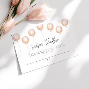 Carte D'accompagnement Balloon rose chevalet de couches c'est un Baby sho