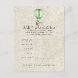 Carte D'accompagnement Balloons à Air Chaud Jeu de devinette pour Baby