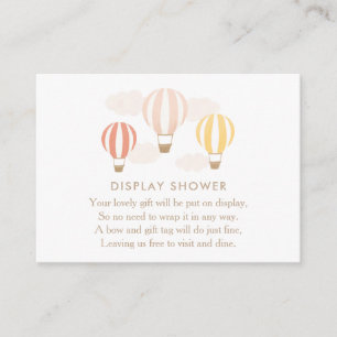 Carte D'accompagnement Balloons à air chaud rose Afficher Cabine de douch