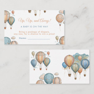 Carte D'accompagnement Balloons Hot Air Pastel Boy Baby shower de voyage