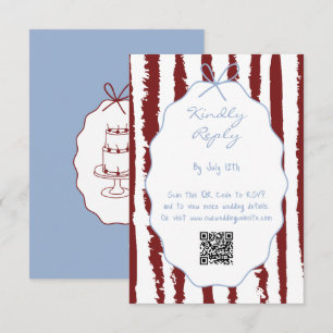 Carte D'accompagnement Bandes fantaisistes écriture manuscrite mariage pe
