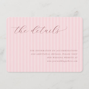 Carte D'accompagnement Bandes roses élégantes avec calligraphie