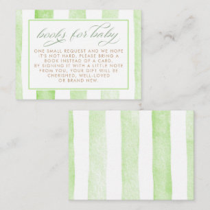 Carte D'accompagnement Bandes vert sauge mignon livre pour bébé demande