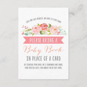 Carte D'accompagnement Bannière rose Baby Book   BABY SHOWER