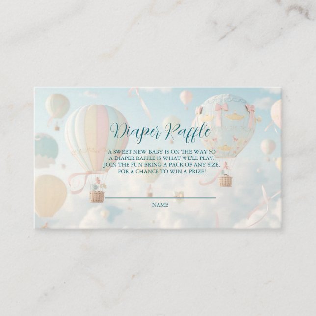 Carte D'accompagnement Baptême de bébé montgolfière (Devant)