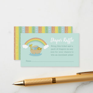 Carte D'accompagnement Barbe de Noah's Ark Boho Baby shower Déchets Raffl