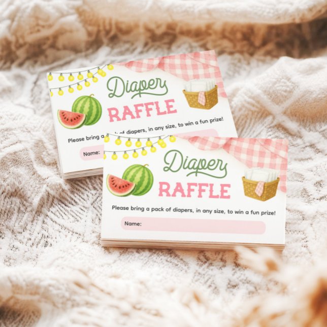 Carte D'accompagnement Barbecue rose Baby shower Déchets (Pink BBQ Baby Shower Diaper Raffle Enclosure Card)