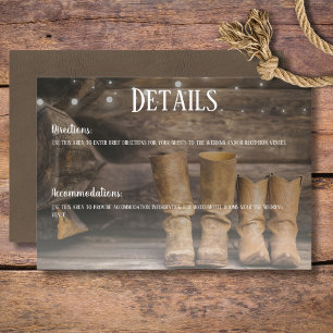 Carte D'accompagnement Barne & Boots Rustic Cowboy Western Détails du Mar