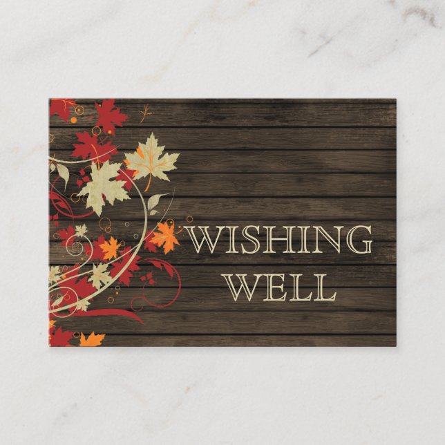 Carte D'accompagnement Barnwood Rustic, fall laisse le mariage désirant b (Devant)