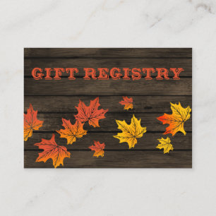 Carte D'accompagnement Barnwood Rustic Mariage de automne registre des ca