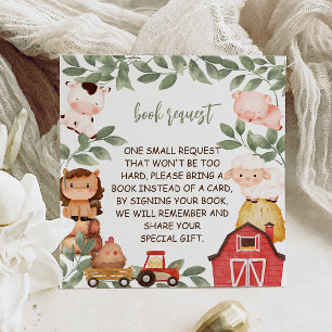 Carte D'accompagnement Barnyard Animaux Demande de livre d'aquarelle