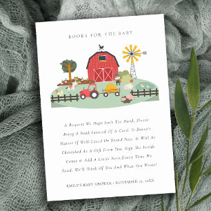 Carte D'accompagnement Barnyard Farm Animal Books for Baby shower
