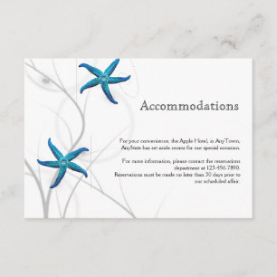 Carte D'accompagnement Barre bleue avec Mariage de corail argenté Insérer